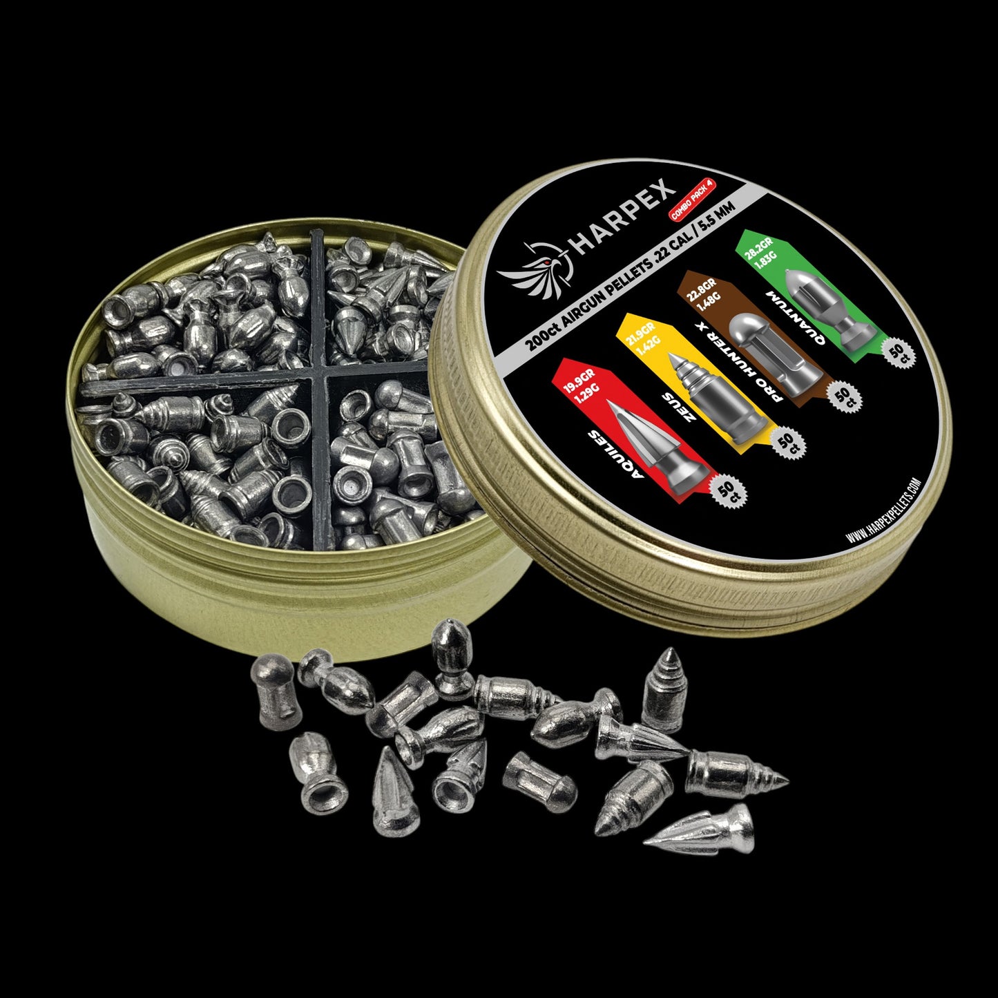 Combo Pack 4 - .22 Caliber - 200 pellets