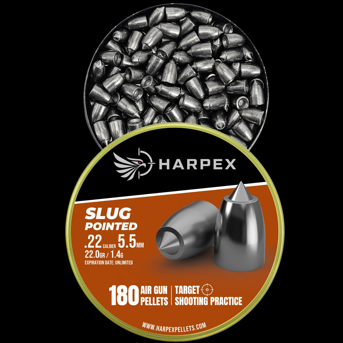 Slug Pointed .22 Caliber - 180 pellets