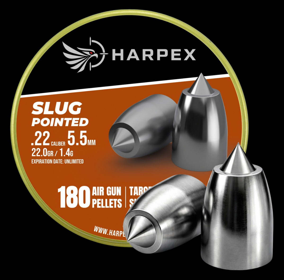 Slug Pointed .22 Caliber - 180 pellets
