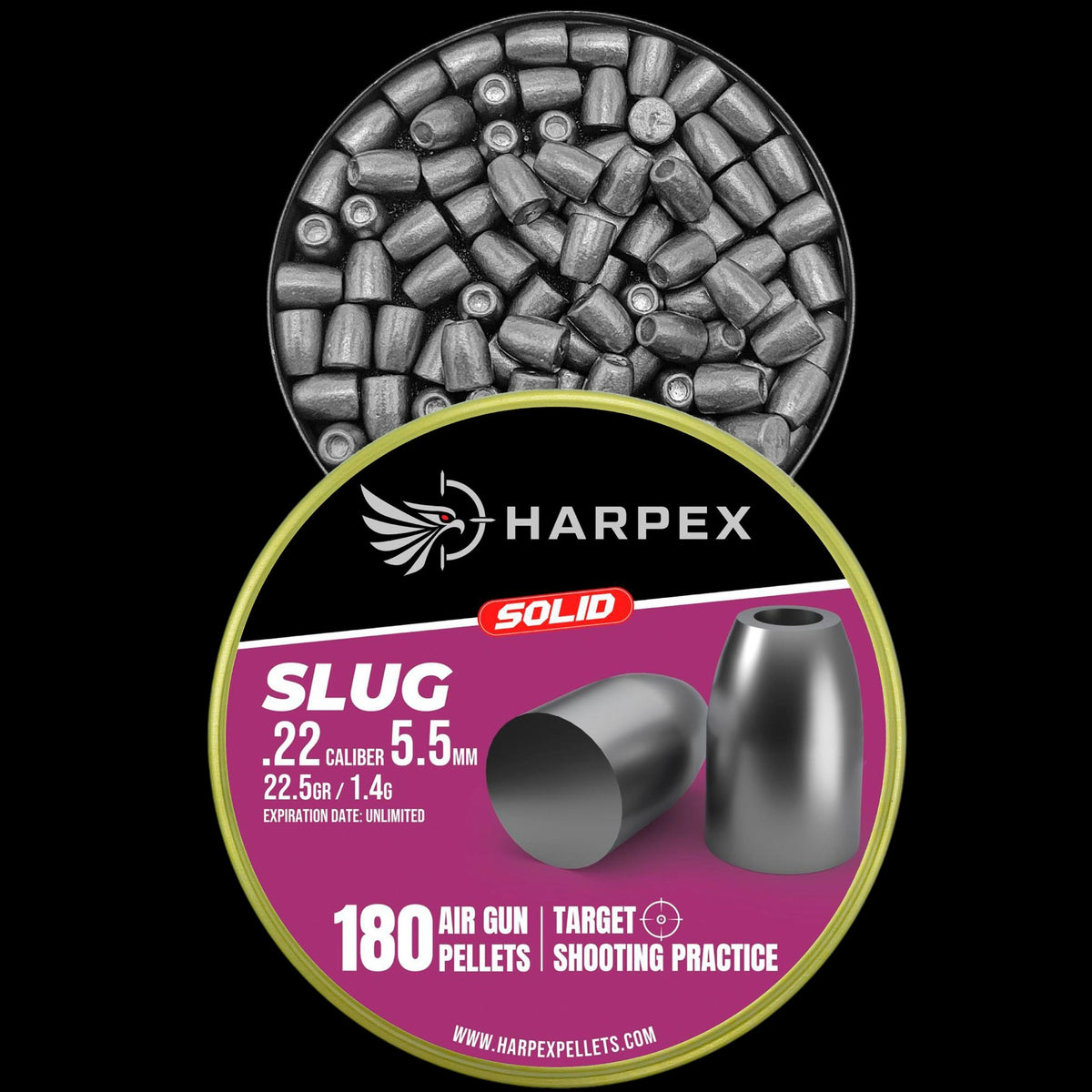 Slug Solid .22 Caliber - 180 pellets