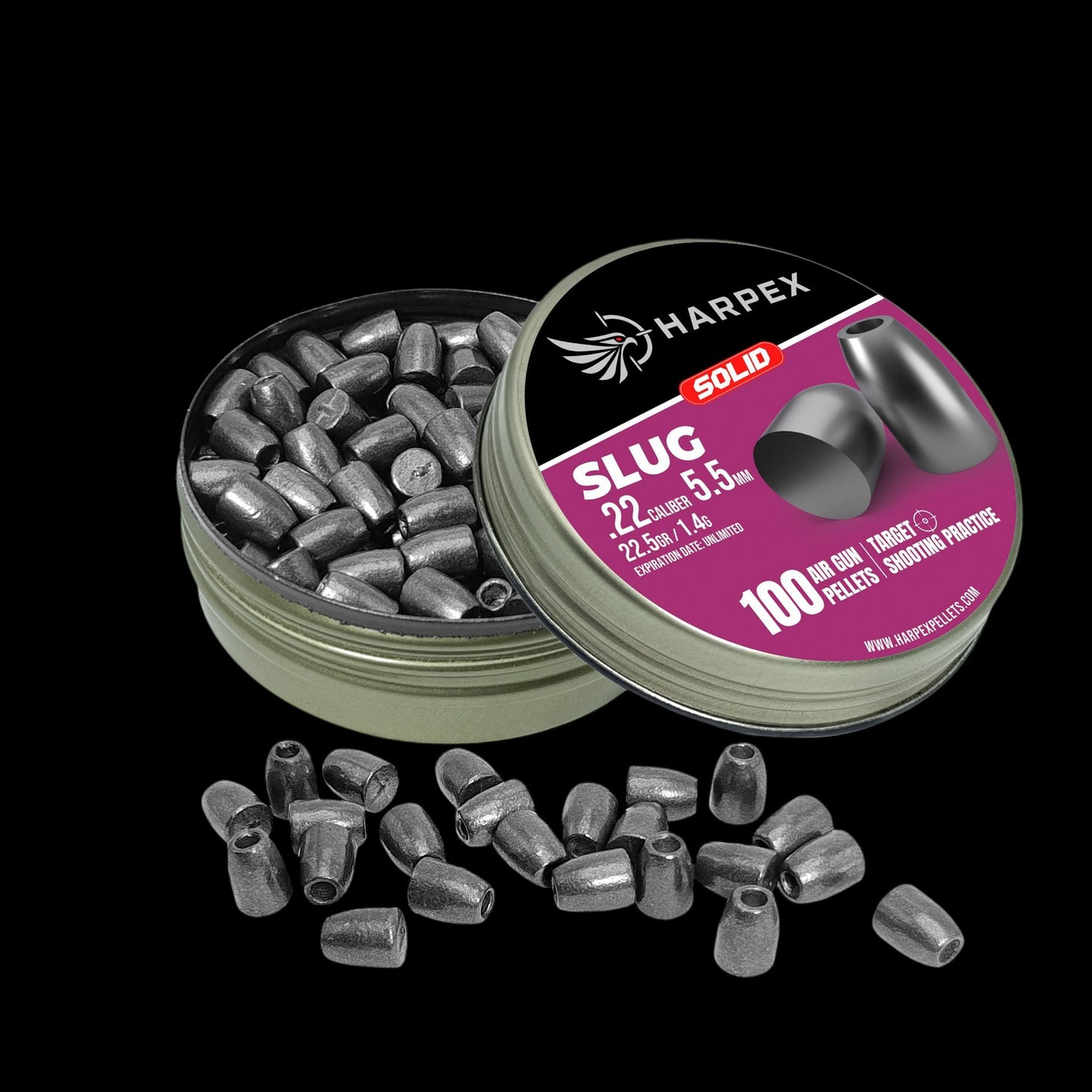 Slug Solid .22 Caliber - 100 pellets