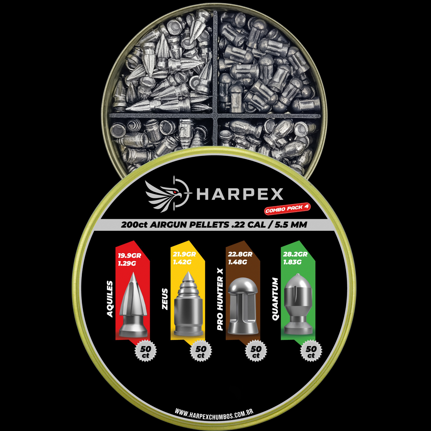 Combo Pack 4 - .22 Caliber - 200 pellets